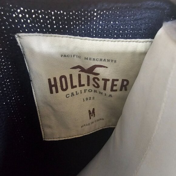 VTG Hollister 1922 University Cardigan Sweater Sz M Navy Chunky Knit Wool Preppy - Picture 8 of 10